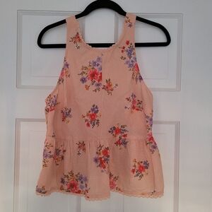 American Eagle Linen Blouse Top M Adjustable Straps